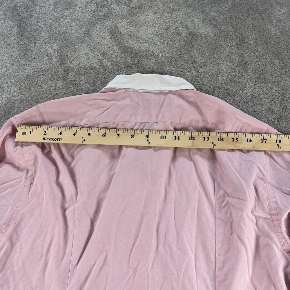 Vintage Y2K Lauren Ralph Lauren Button Down Shirt 10 Pink Contrast Old Money - Picture 13 of 13